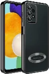 Samsung Galaxy A32 4G Kılıf Kamera Korumalı Silikon Logo Açık Omega Kapak - Siyah