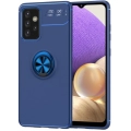 Samsung Galaxy A32 4G Kılıf Renkli Silikon Yüzüklü Standlı Auto Focus Ravel Kapak - Mavi