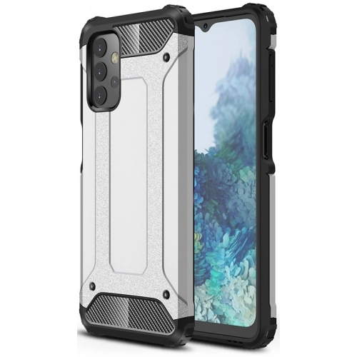 Samsung Galaxy A32 Kılıf Zırhlı Tank Crash Silikon Kapak - Gümüş