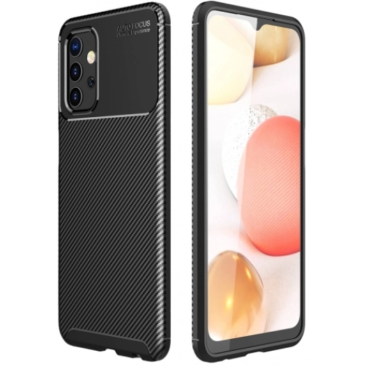 Samsung Galaxy A32 4G Kılıf Silikon Parmak İzi Bırakmayan Karbon Soft Negro Kapak - Siyah