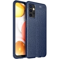 Samsung Galaxy A32 4G Kılıf Deri Görünümlü Lüks Parmak İzi Bırakmaz Niss Silikon Kapak - Lacivert