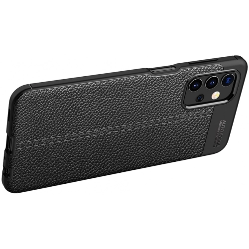 Samsung Galaxy A32 4G Kılıf Deri Görünümlü Lüks Parmak İzi Bırakmaz Niss Silikon Kapak - Siyah