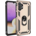 Samsung Galaxy A32 4G Kılıf Silikon Zırhlı Standlı Yüzüklü Mıknatıslı Tank Kapak - Gold