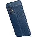 Samsung Galaxy A33 5G Kılıf Deri Görünümlü Lüks Parmak İzi Bırakmaz Niss Silikon Kapak - Lacivert