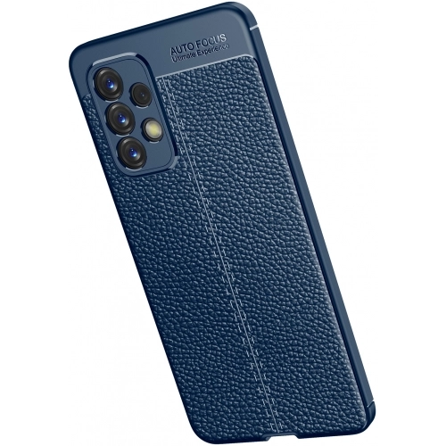 Samsung Galaxy A33 5G Kılıf Deri Görünümlü Lüks Parmak İzi Bırakmaz Niss Silikon Kapak - Lacivert