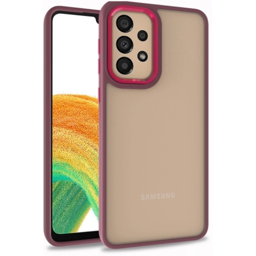 Samsung Galaxy A33 5G Kılıf Electro Silikon Renkli Flora Kapak - Kırmızı