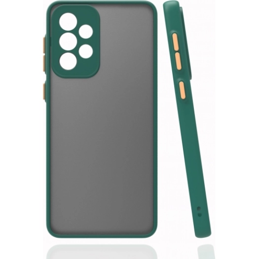 Samsung Galaxy A33 5G Kılıf Kamera Korumalı Arkası Şeffaf Mat Silikon Kapak - Koyu Yeşil