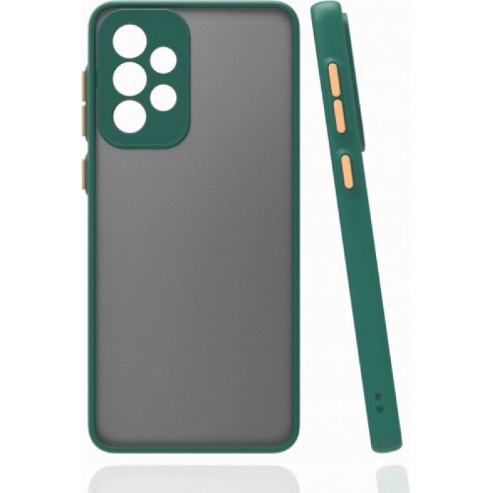 Samsung Galaxy A33 5G Kılıf Kamera Korumalı Arkası Şeffaf Mat Silikon Kapak - Koyu Yeşil