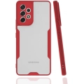 Samsung Galaxy A33 5G Kılıf Renkli Silikon Kamera Lens Korumalı Şeffaf Parfe Kapak - Kırmızı