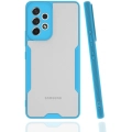 Samsung Galaxy A33 5G Kılıf Renkli Silikon Kamera Lens Korumalı Şeffaf Parfe Kapak - Mavi