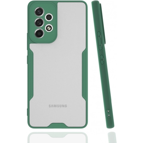Samsung Galaxy A33 5G Kılıf Renkli Silikon Kamera Lens Korumalı Şeffaf Parfe Kapak - Yeşil