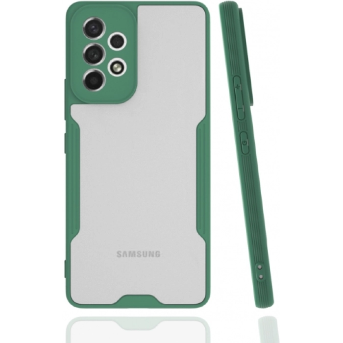 Samsung Galaxy A33 5G Kılıf Renkli Silikon Kamera Lens Korumalı Şeffaf Parfe Kapak - Yeşil