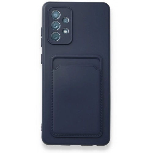 Samsung Galaxy A33 5G Kılıf Silikon Kartlıklı Mat Esnek Kapak - Lacivert