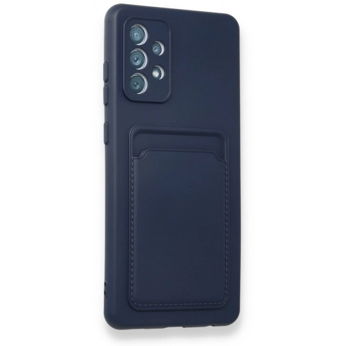 Samsung Galaxy A33 5G Kılıf Silikon Kartlıklı Mat Esnek Kapak - Lacivert