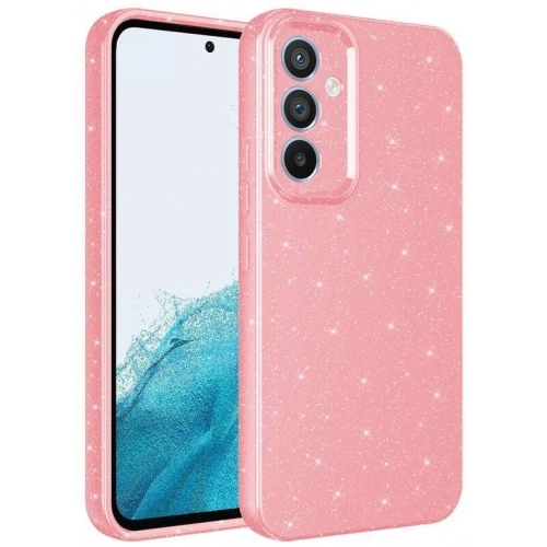 Samsung Galaxy A34 Kılıf Kamera Korumalı Simli Lüks Zore Koton Kapak - Pembe