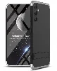 Samsung Galaxy A34 Kılıf 3 Parçalı Standlı 360 Tam Korumalı Rubber AYS Kapak  - Gri - Siyah