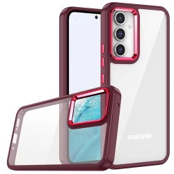 Samsung Galaxy A34 Kılıf Electro Silikon Renkli Flora Kapak - Kırmızı