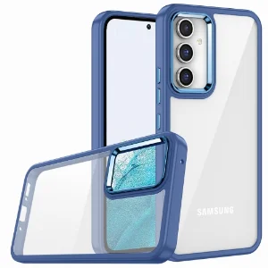 Samsung Galaxy A34 Kılıf Electro Silikon Renkli Flora Kapak - Mavi