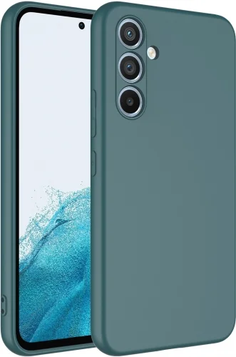 Samsung Galaxy A34 Kılıf İçi Kadife Mat Mara Lansman Silikon Kapak  - Yeşil