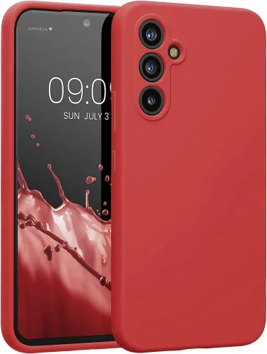 Samsung Galaxy A34 Kılıf İnce Mat Esnek Silikon - Kırmızı