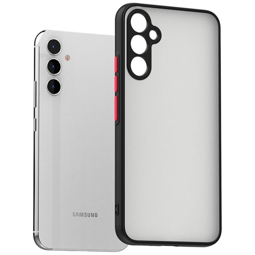 Samsung Galaxy A34 Kılıf Kamera Korumalı Arkası Şeffaf Mat Silikon Kapak - Lacivert