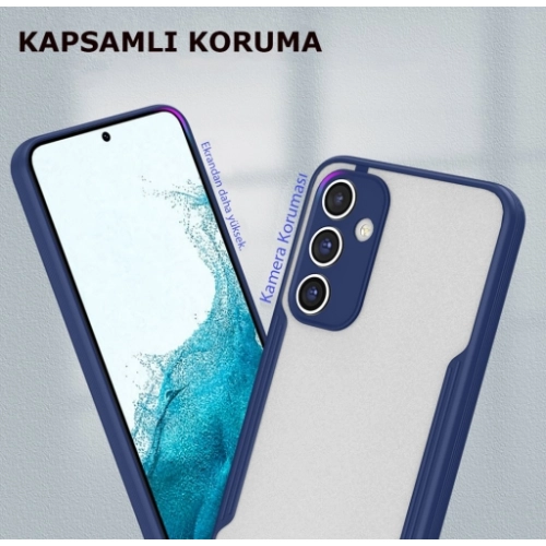 Samsung Galaxy A34 Kılıf Renkli Silikon Kamera Lens Korumalı Şeffaf Parfe Kapak - Lila