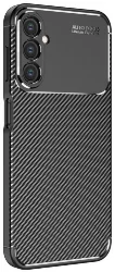 Samsung Galaxy A34 Kılıf Karbon Serisi Mat Fiber Silikon Negro Kapak - Siyah