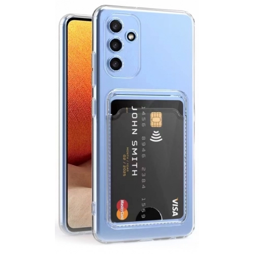 Samsung Galaxy A34 Kılıf Kartlıklı Şeffaf Esnek Silikon Kamera Korumalı