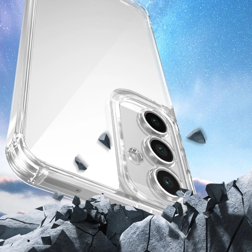 Samsung Galaxy A35 Kılıf Airbagli Takılabilir Askı Aparatlı Esnek Snap Silikon Kapak - Şeffaf