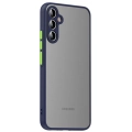 Samsung Galaxy A35 Kılıf Kamera Korumalı Arkası Şeffaf Mat Silikon Kapak - Lacivert