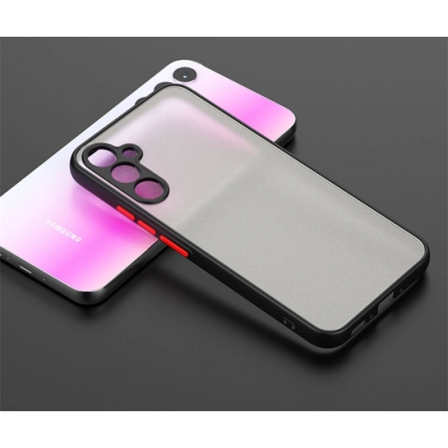 Samsung Galaxy A35 Kılıf Kamera Korumalı Arkası Şeffaf Mat Silikon Kapak - Lacivert