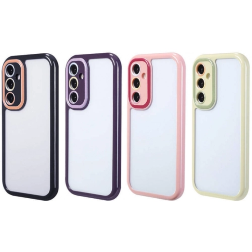 Samsung Galaxy A35 Kılıf Kamera Korumalı Renkli Kenar ve Çerçeve Tasarımlı Vitamin Kapak - Siyah