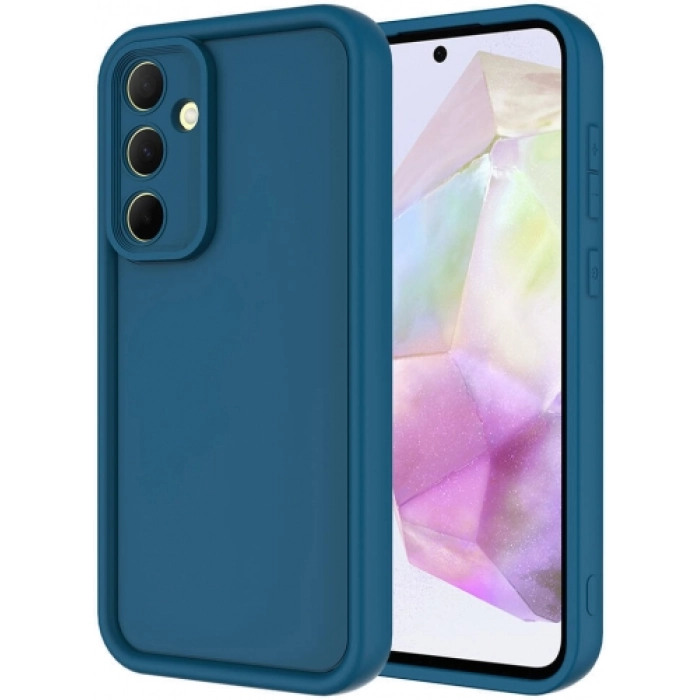 Samsung Galaxy A35 ile Uyumlu Kılıf Kamera Korumalı Silikon Ananas Kapak - Koyu Yeşil