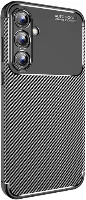 Samsung Galaxy A35 Kılıf Karbon Serisi Mat Fiber Silikon Negro Kapak - Siyah