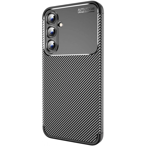 Samsung Galaxy A35 Kılıf Silikon Parmak İzi Bırakmayan Karbon Soft Negro Kapak - Siyah