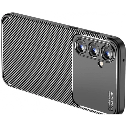 Samsung Galaxy A35 Kılıf Silikon Parmak İzi Bırakmayan Karbon Soft Negro Kapak - Siyah