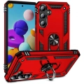 Samsung Galaxy A35 Kılıf Silikon Zırhlı Standlı Yüzüklü Mıknatıslı Tank Kapak - Kırmızı