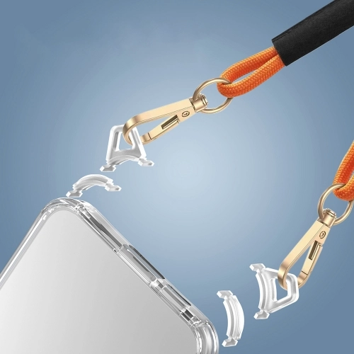 Samsung Galaxy A36 Kılıf Airbagli Takılabilir Askı Aparatlı Esnek Snap Silikon Kapak - Şeffaf