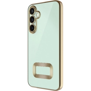 Samsung Galaxy A36 Kılıf Kamera Lens Korumalı Şeffaf Renkli Logo Gösteren Parlak Kapak - Gold