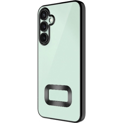 Samsung Galaxy A36 Kılıf Kamera Lens Korumalı Şeffaf Renkli Logo Gösteren Parlak Kapak - Siyah