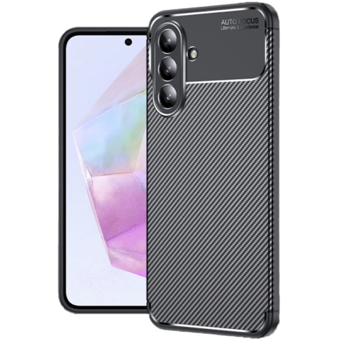 Samsung Galaxy A36 Kılıf Silikon Parmak İzi Bırakmayan Karbon Soft Negro Kapak - Siyah