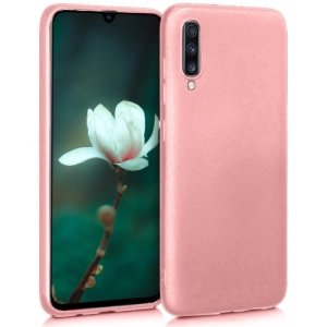 Samsung Galaxy A50 Kılıf İnce Soft Mat Renkli Esnek Silikon Kapak - Rose Gold