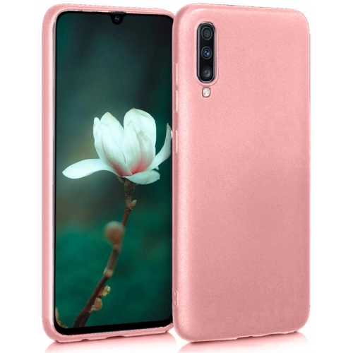 Samsung Galaxy A50 Kılıf İnce Soft Mat Renkli Esnek Silikon Kapak - Rose Gold
