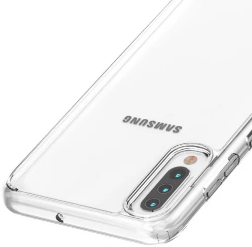 Samsung Galaxy A50 Kılıf Korumalı Kenarları Silikon Arkası Sert Coss Kapak  - Şeffaf