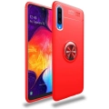 Samsung Galaxy A50s Kılıf Renkli Silikon Yüzüklü Standlı Auto Focus Ravel Kapak - Kırmızı