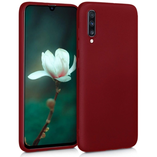 Samsung Galaxy A50s Kılıf İnce Soft Mat Renkli Esnek Silikon Kapak - Mürdüm