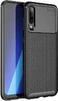 Samsung Galaxy A50s Kılıf Karbon Serisi Mat Fiber Silikon Negro Kapak - Siyah