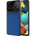 Samsung Galaxy A51 Kılıf Deri Görünümlü Emiks Kapak - Mavi