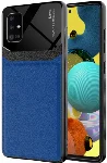 Samsung Galaxy A51 Kılıf Deri Görünümlü Emiks Kapak - Mavi