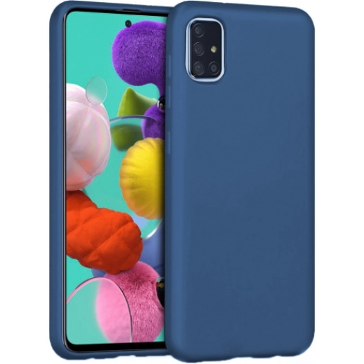 Samsung Galaxy A51 Kılıf İnce Soft Mat Renkli Esnek Silikon Kapak - Lacivert